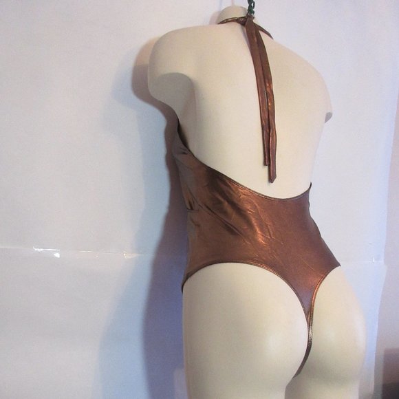 Aritzia  Little Moon  metallic Goldish  Luna Halter Bodysuit  Large - Picture 7 of 11